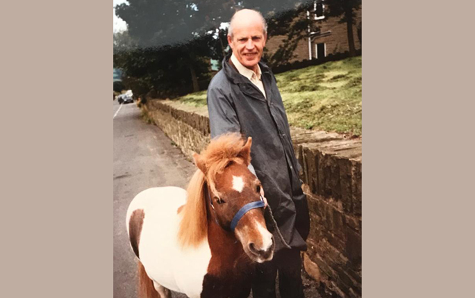 A picture of Mr Collins and his pony Peanuts