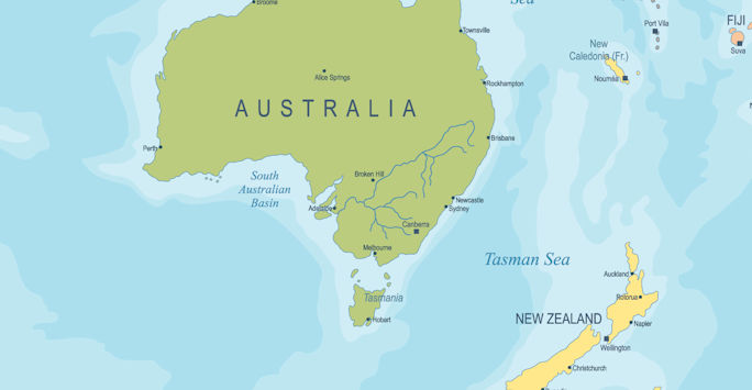 Australia on map