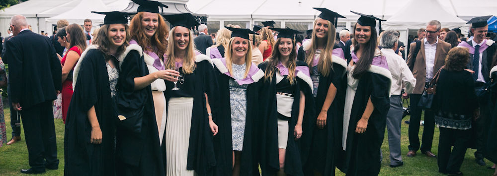 Students at graduation celebrating in abercromby square