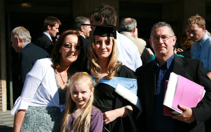 Family pictured on graduation day