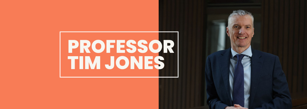 Headshot of Professor Tim Jones, with the writing 'Professor Tim Jones'