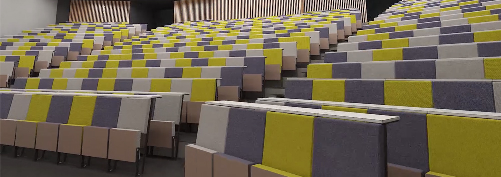 Image of inside a lecture theatre named after donor, Dr Paul Brett