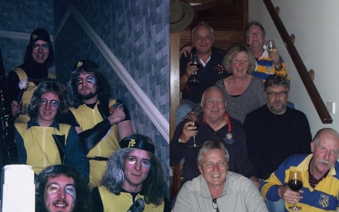 Right image: the ‘Interstellar Police’ 1972. Left image: Liverpool alumni now living in Australia