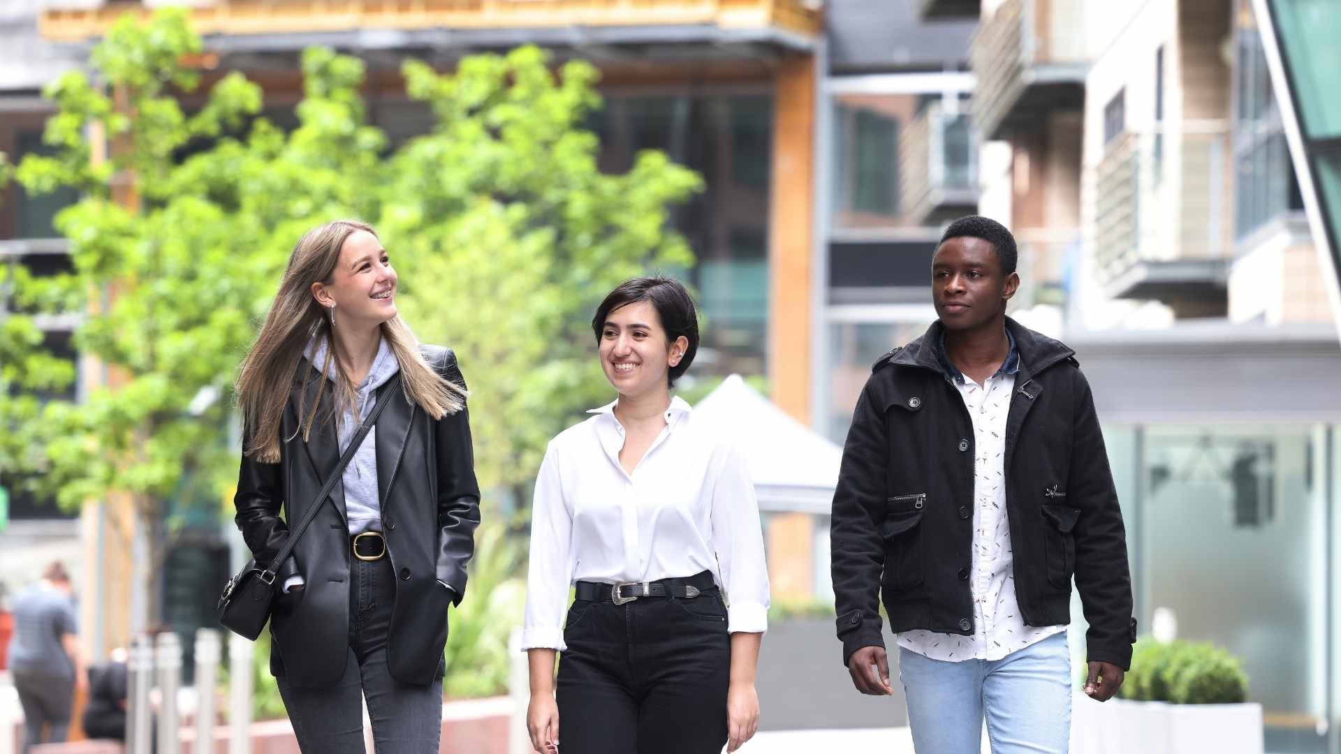 Students walking on campus