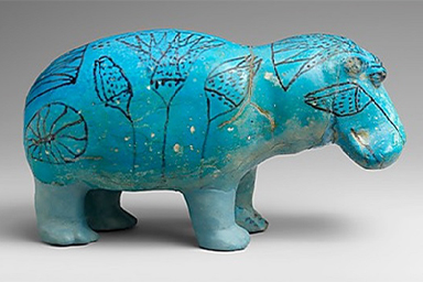 Faience hippo statuette, Metropolitan Museum of Art, New York