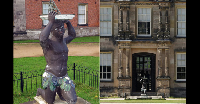 Photos of problematic statue previously located outside of Dunham Massey