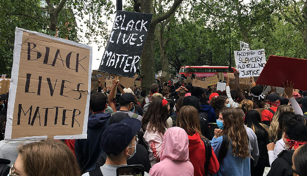 Black Lives Matter protesters in Hyde Park, London