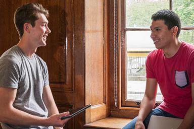 Two students chatting