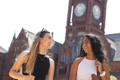 Two students outside the VGM