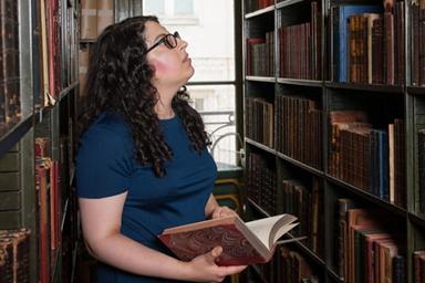 A student in a library