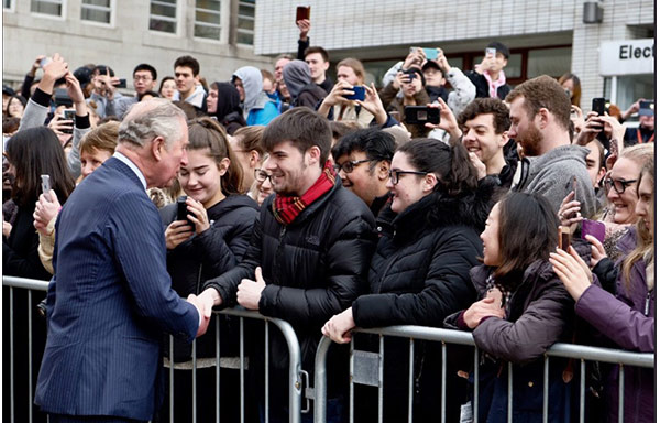 Prince of Wales meeting the crowd