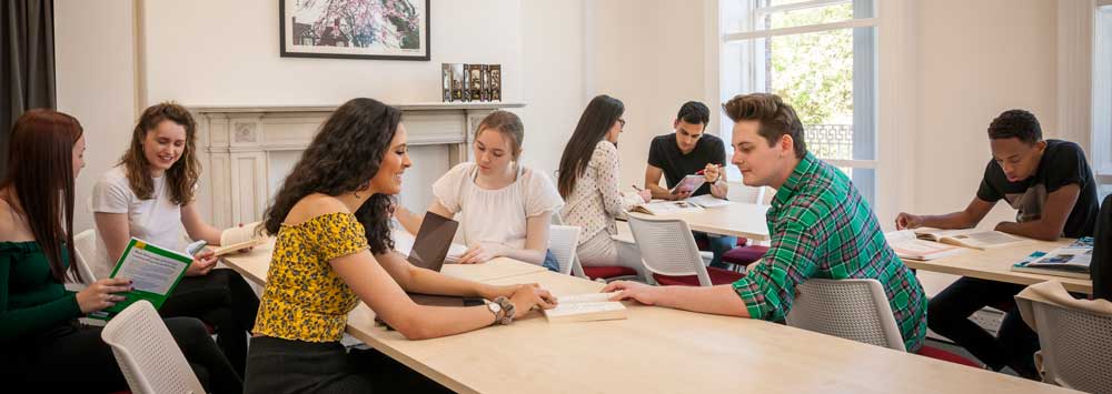 Students studying in a group