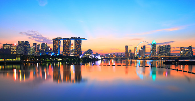 Photograph of Singapore skyline