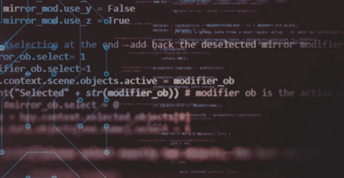 Code on a computer.