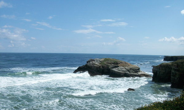 Rocky coast and blue skies