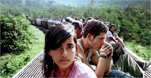 Children sitting on a train