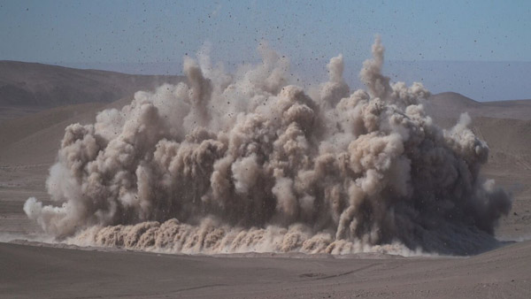 Explosion in a desert