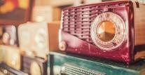 Pile of vintage radios