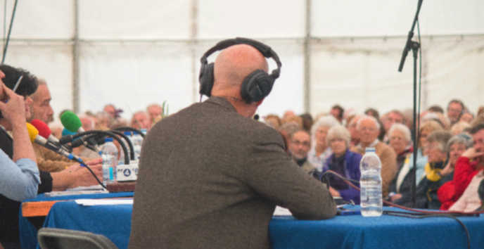 a celebrity gardener giving a talk at Ness Gardens