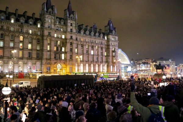 Crowds at St George's Hall