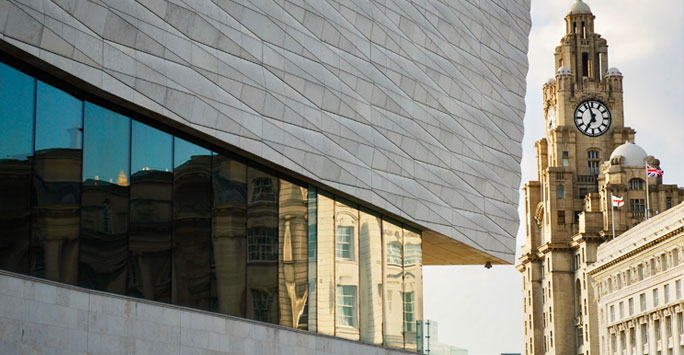 Detail of Liverpool Waterfront buildings