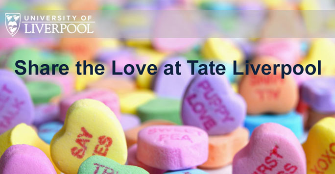 Tate Love Blog graphic with love heart sweets