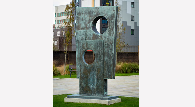 Barbara Hepworth sculpture on campus