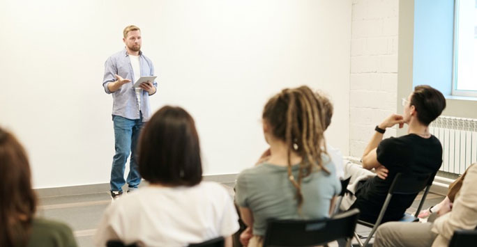 Young people in a seminar