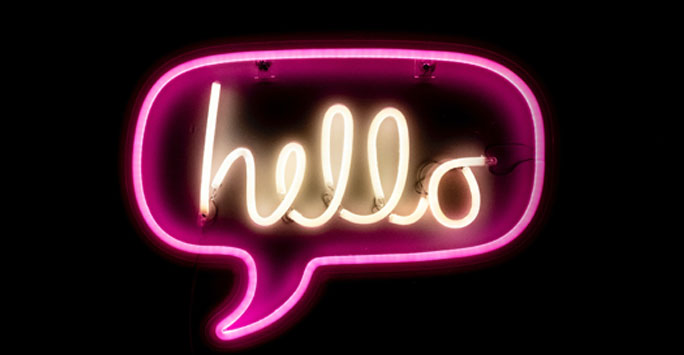 Neon sign hello