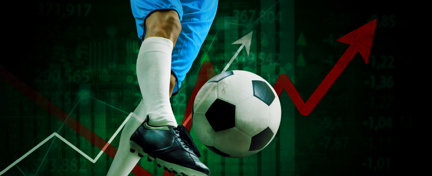 Using machine learning to predict football transfer fees. Image of footballer kicking football