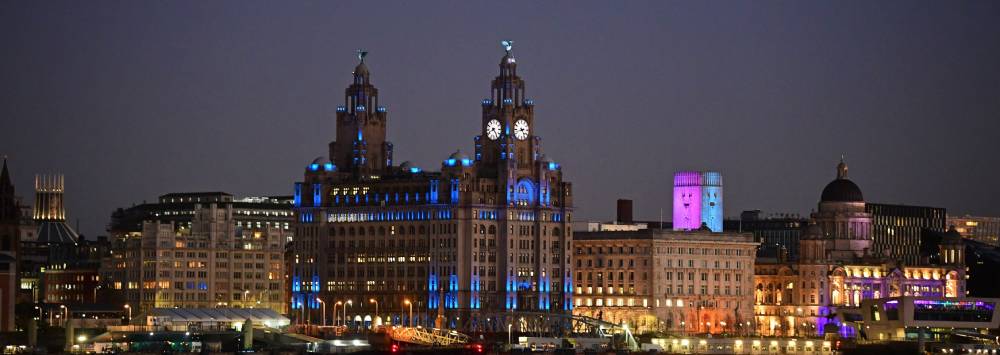 Liverpool skyline at night