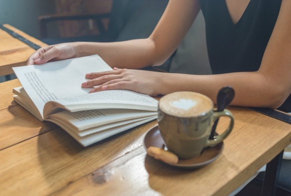 Person reading a book