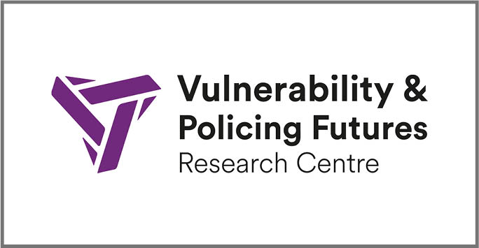 Vulnerability and Policing Futures logo, black text with a dark purple triangle to the left.